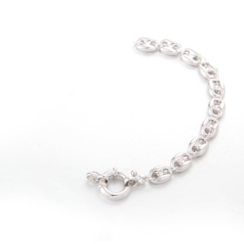 big pignose design 925 Sterling Silver Chunky Bracelet mounting for pearl