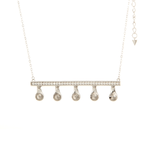 bar shape several pearls design necklace mounting for pearl in 925 silver fashion jewelry
