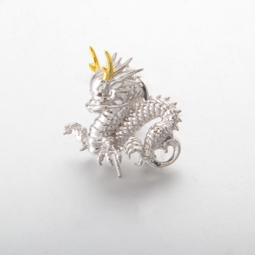 dragon design statement brooch Fitting for single pearl in 925 Sterling Silver
