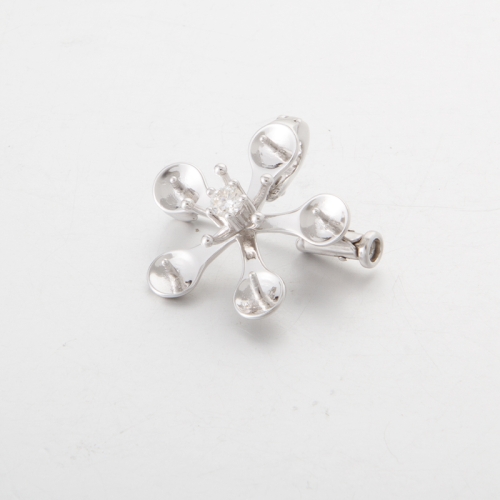 flower brooch & pendant Fitting for pearl in 925 Sterling Silver