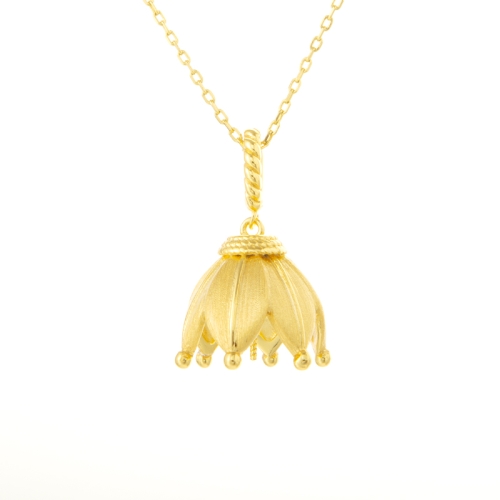 lotus flower design leaf shape pendant fitting for pearl necklace