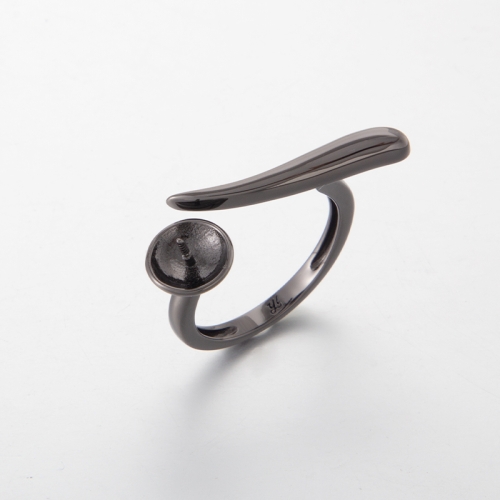 Minimalism statement design Ring mounting for pearl in 925 sterling silver