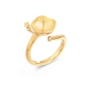 Lotus leaf with Snail shaped ring Setting for 12mm pearl,Gold & Silver