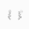 Shiny zircon Zigzag Earring Fitting for pearl 8.5mm