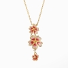 Sweet Simple Enamel Gradient cherry blossom pendant Necklace
