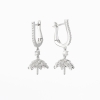 Exquisite exotic clasp dangle earring mounting for 11.5mm pearl