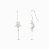 moon & star design hook earring base with 8.5mm pearl