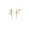 apple straw design stud earring fitting for freshwater pearl 7.5mm