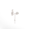 bow ribbon CZ paved dangle earring mounting in 925 sterling silver for pearl 8mm