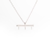 bar necklace pave cubic zircon setting in 925 silver for pearls without pearl holder