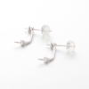 simplicity style dual-way wear design earring  fitting for pearls in 925 sterling silver