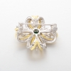 vintage style green stone statement brooch Fitting for pearl in 925 Sterling Silver