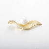 leaf shape brushed craft design pendant Fitting for pearl in 925 Sterling Silver fashion jewelry