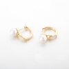 shell & pearl Stud Earrings setting in 925 Sterling Silver for Pearls