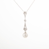 geometric style with CZ paved pendant setting for 7.5mm freshwater pearl
