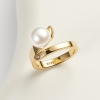 Modern Wrap Open Ring Setting with pearl in 8.5mm，Gold & Silver