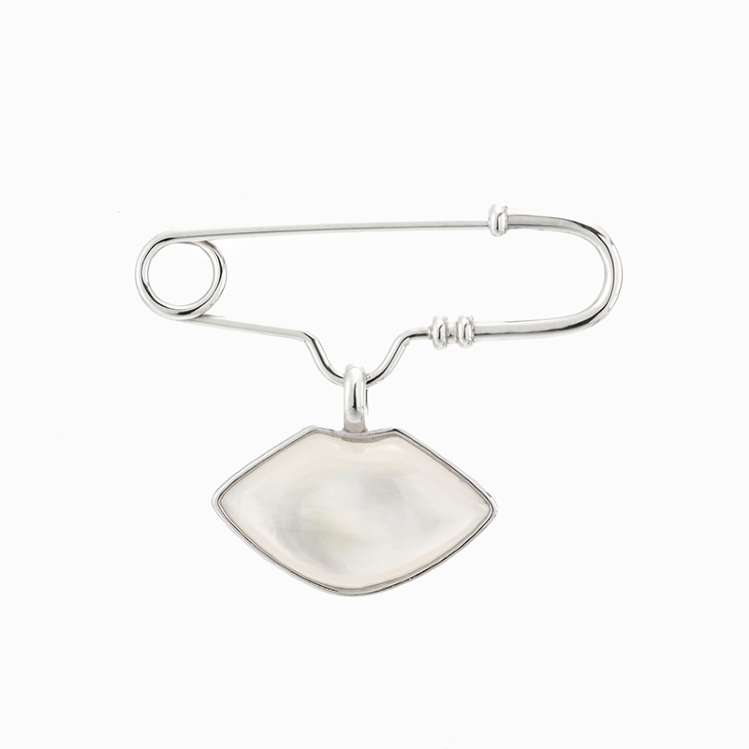 Paper clip scalloped shell brooch accessory