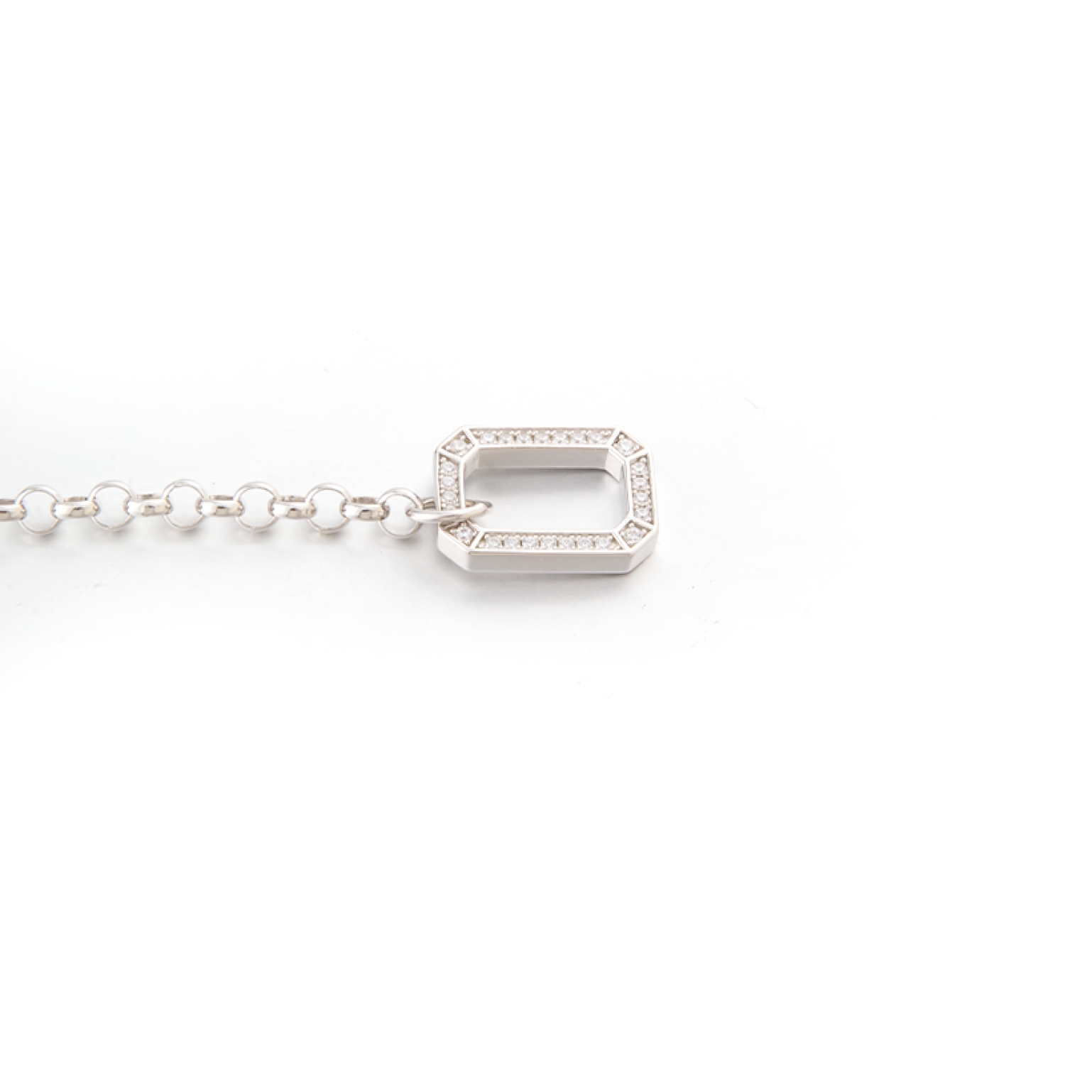 geometric necklace fitting with cubic for pearl in 925 sterling silver