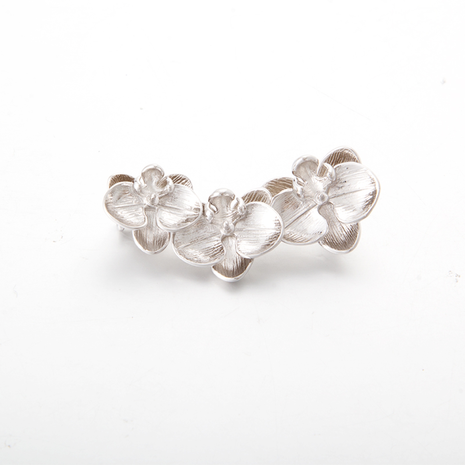 flowers design brushed brooch Fitting for pearl in 925 Sterling Silver fashion jewelry