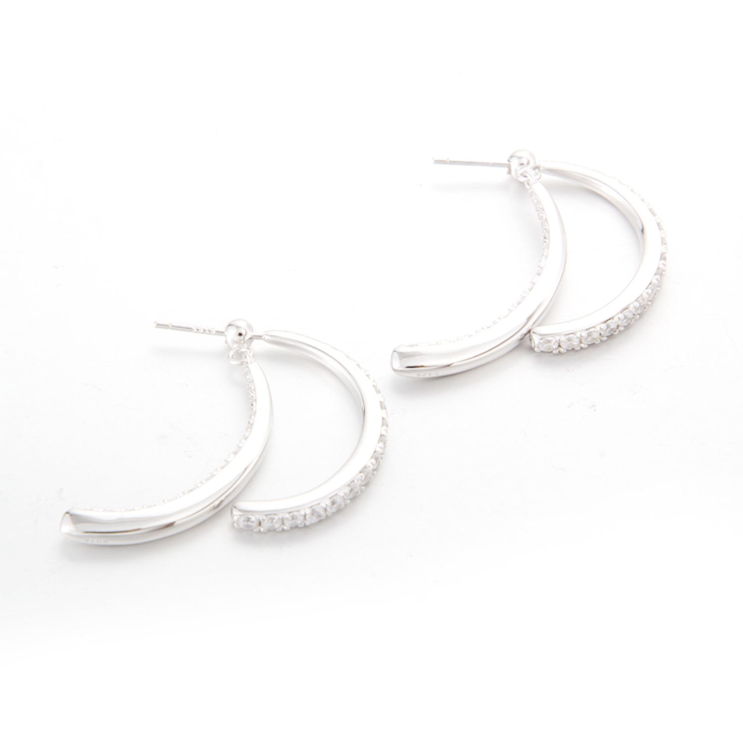 crystal design Crystal stud earring fitting dual-way wear in 925 sterling silver